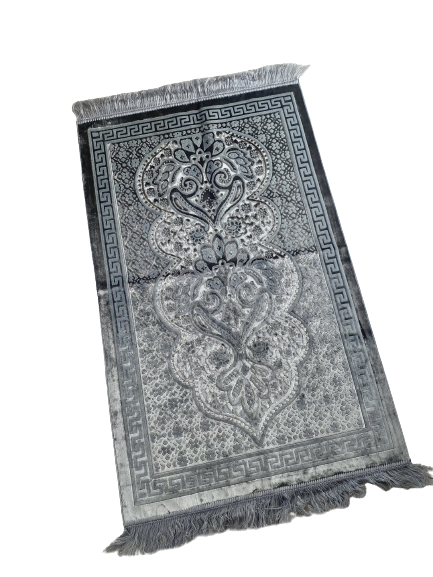 Gray Floral Prayer Rug