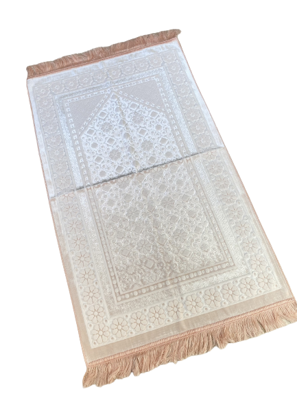 Salmon Pink Floral Prayer Rug